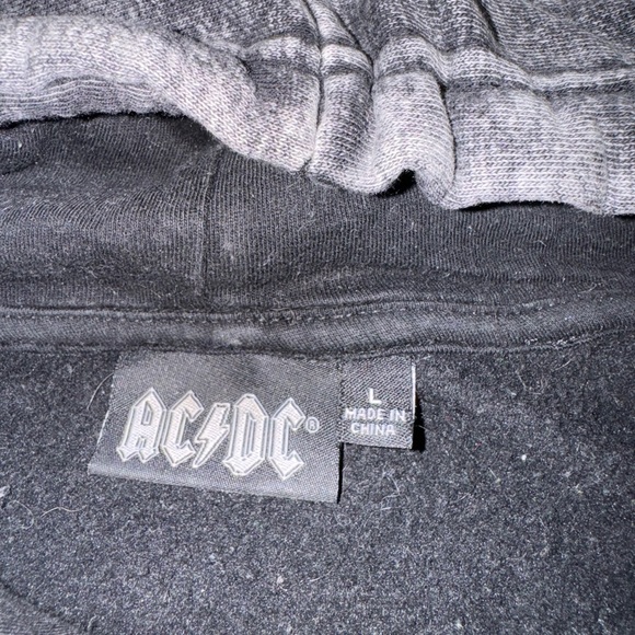 AC/DC Black & Grey Acid-wash Hoodie - Picture 3 of 3